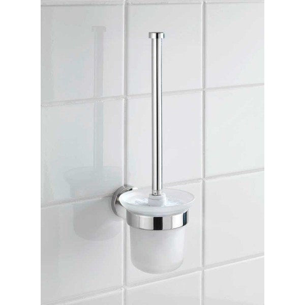 Staklena zidna WC četka u sjajno srebrnoj boji Bosio – Wenko-image-1