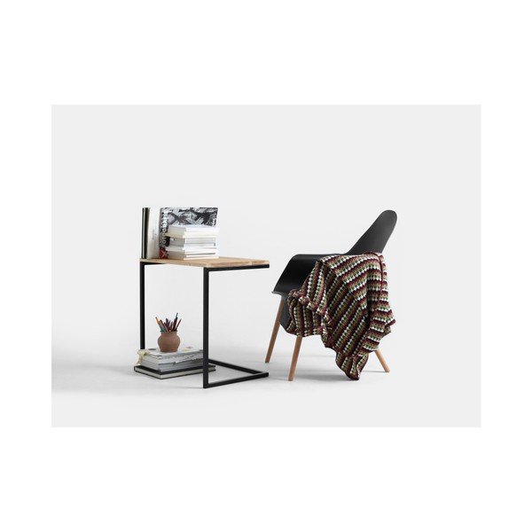 Stol sa crnom bazom i pločom od hrastovine Lupe-image-1