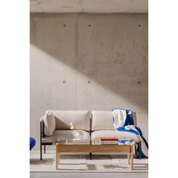 Stolić za kavu sa staklenom pločom stola u prirodnoj boji 86x132 cm Naiko – noo.ma-image-4