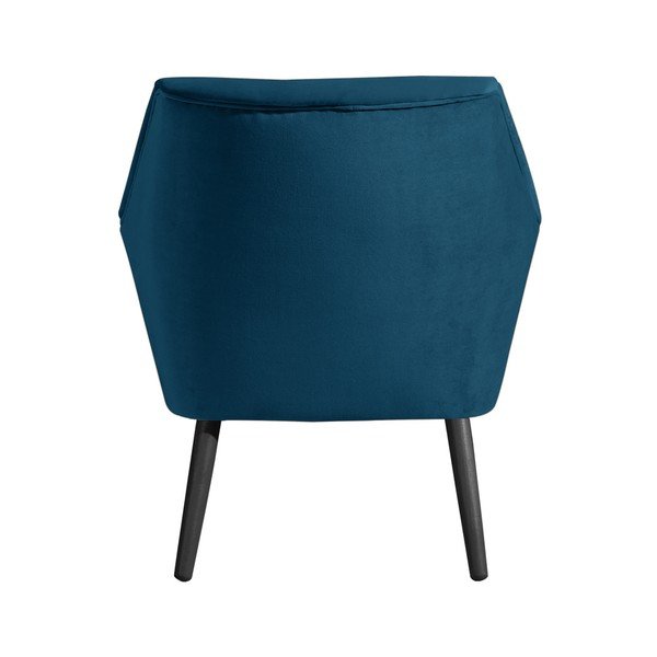 Plava baršunasta fotelja s crnim nogama Max Winzer Alegro-image-4