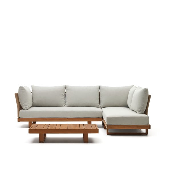 Krem/u prirodnoj boji vrtna garnitura od masivnog bagrema za 5 osoba Raco – Kave Home-image-2