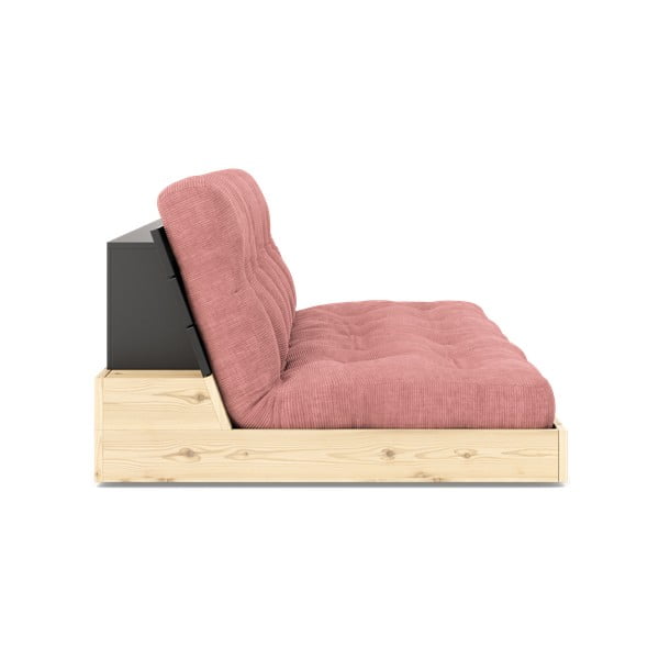 Ružičasta sklopiva sofa od samta 196 cm Base – Karup Design-image-3