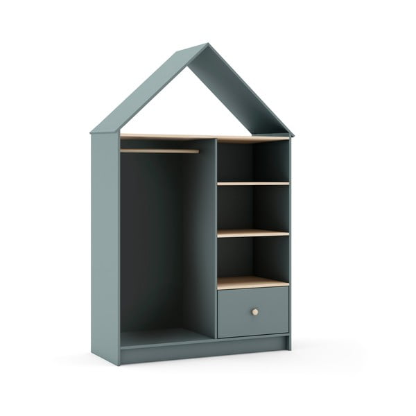 Otvorena dječja garderoba prljavo zelena 110x180x45 cm Estefania – Marckeric-image-4