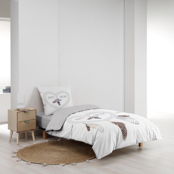 Bijela pamučna posteljina za krevet za jednu osobu 140x200 cm Happy Dream – douceur d'intérieur-image-2