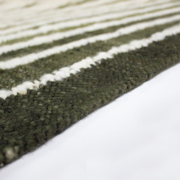 Zeleni ručno rađen tepih od mješavine vune 160x230 cm Boucle Frame – Flair Rugs-image-2