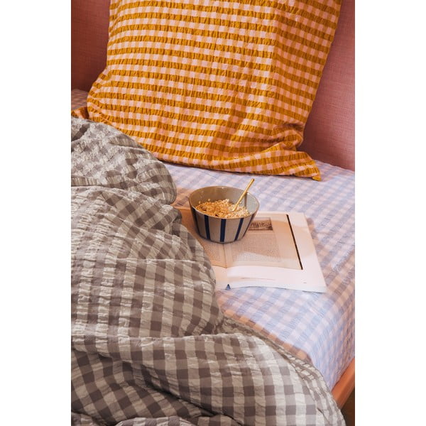 Sivo-bež posteljina za bračni krevet-za produženi krevet od krepa 200x220 cm Bæk&Bølge – JUNA-image-4