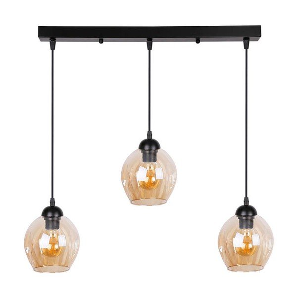 Crna visilica sa staklenim sjenilom 14x70 cm Aspa - Candellux Lighting-image-3