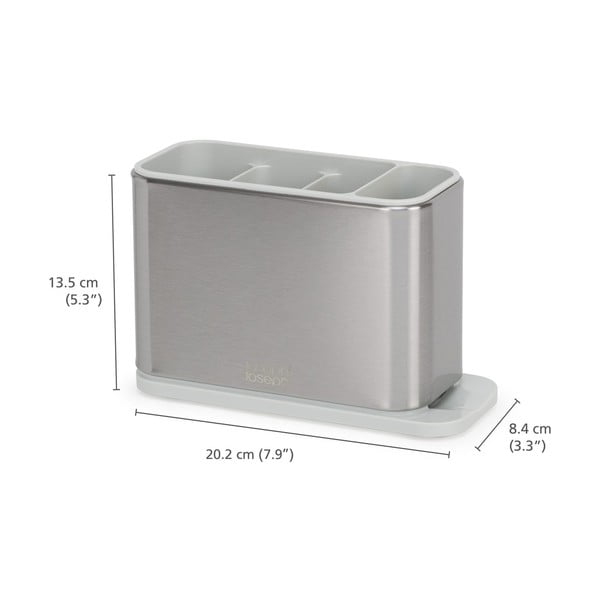 Metalni ocjeđivač za posuđe za pribor u srebrnoj boji Surface – Joseph Joseph-image-4