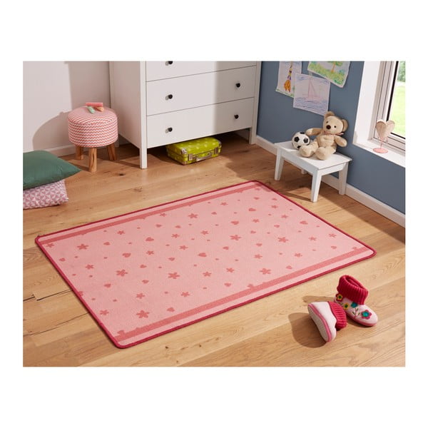 Dječji ružičasti tepih Zala Living Stars &amp; Hearts, 100 x 140 cm-image-2