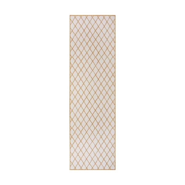Oker žuti/bijeli vanjski tepih 80x350 cm Malaga – NORTHRUGS