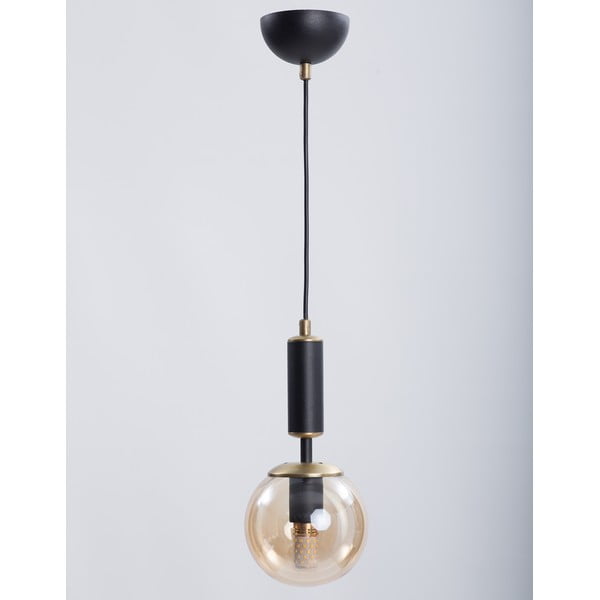 Žuta /crna viseća svjetiljka sa staklenim sjenilom ø 15 cm Hector – Squid Lighting