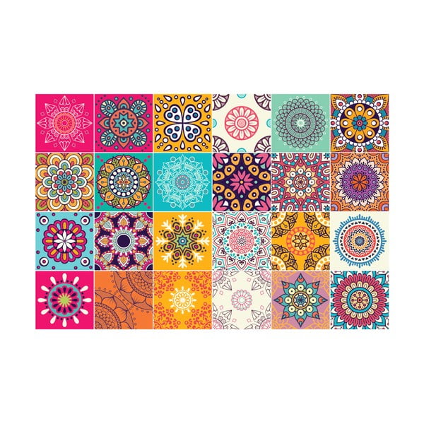 Set od 24 ukrasne zidne samoljepljive naljepnice Ambiance Clarissa, 10 x 10 cm-image-2