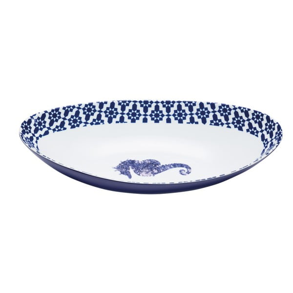Plavo-bijela zdjela za posluživanje Kitchen Craft Artesa, 33 x 17 cm