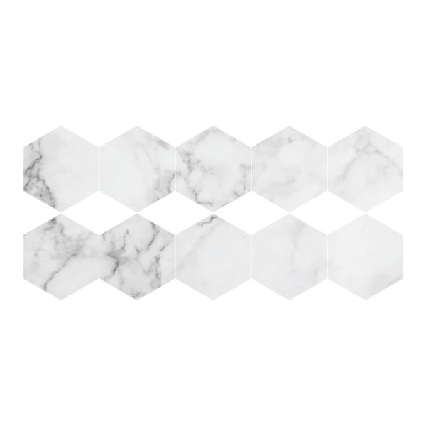 Set od 10 podnih naljepnica Ambiance Hexagon