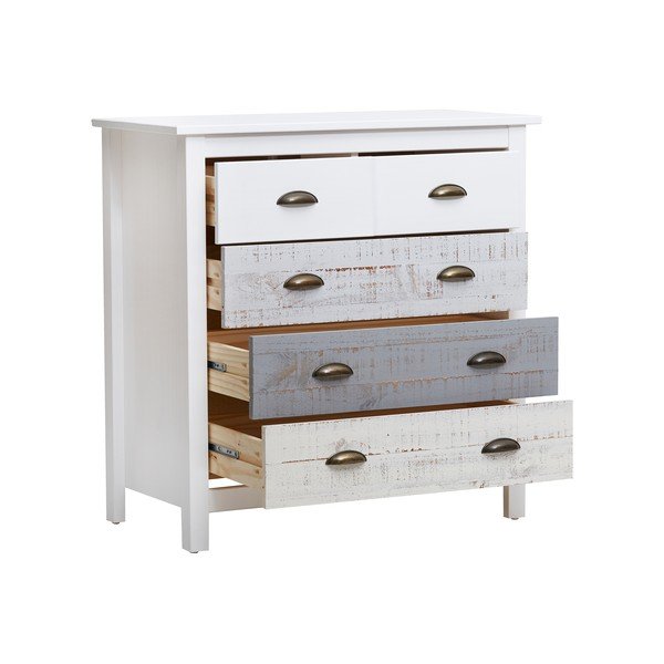 Bijelo-siva komoda s 4 ladice Marckeric Romantica, 79 x 80 cm-image-4