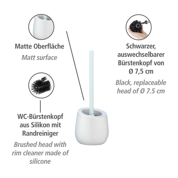 Bijela keramička WC četka Wenko Badi-image-3