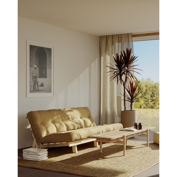 Senf žuta/svjetlo smeđa sofa od samta 200 cm Lean – Karup Design-image-1