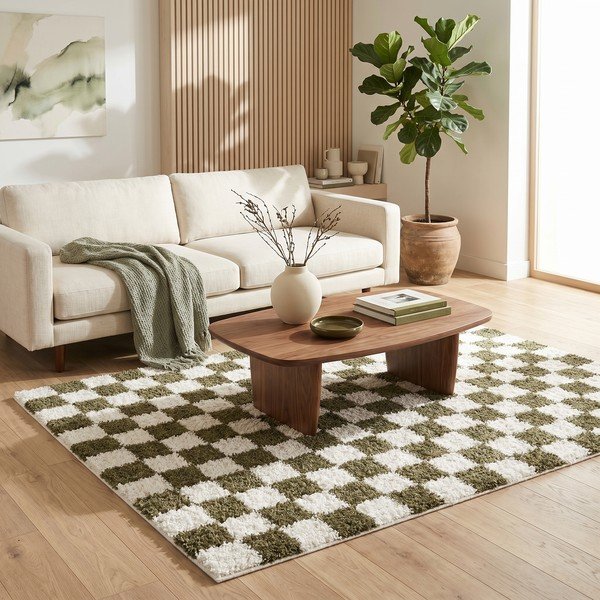 Tamno zeleni/krem tepih 120x170 cm Grida – ESTE-image-4