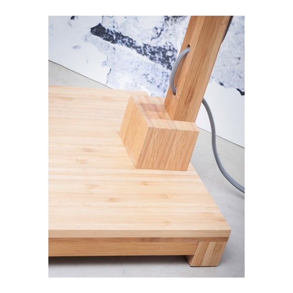 Podna svjetiljka s bijelim sjenilom i Good &amp; Mojo Himalaya bambus konstrukcijom-image-3