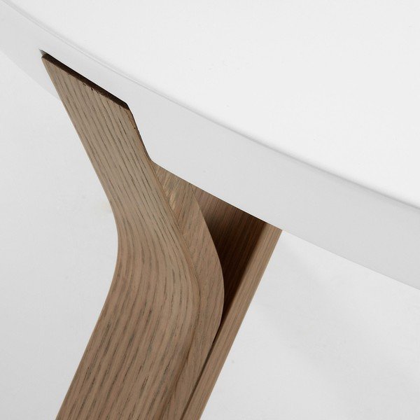 Bijeli stolić Kave Home Solid, Ø 90 cm-image-1