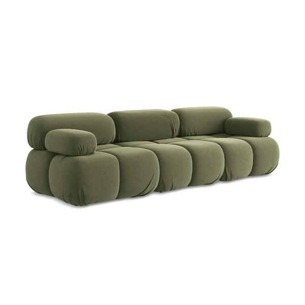 Svijetlo zelena baršunasti sofa 285 cm Lokua – Makamii-image-3