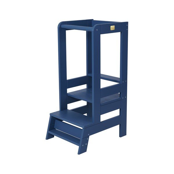 Plavi toranj za učenje od masivnog bora Montessori – Meowbaby