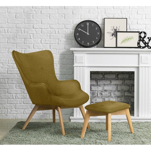 Zelena fotelja s naslonjačem za noge Niko – Ropez-image-1