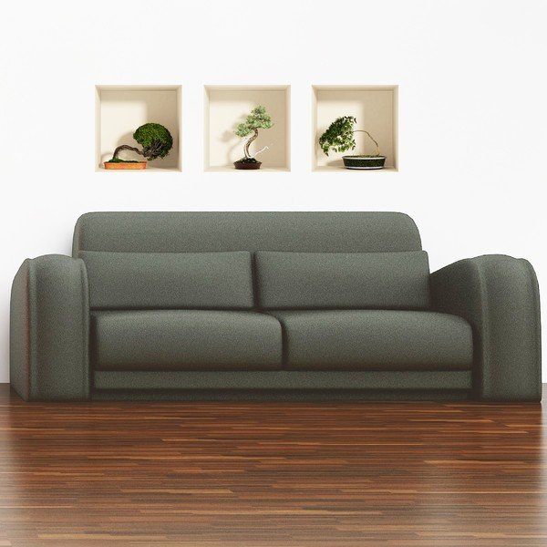 Set od 3 naljepnice s 3D efekt Ambiance Bonsais-image-2