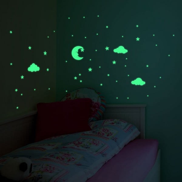Svjetleće zidne samoljepljive naljepnice Ambiance Moon and Clouds-image-3