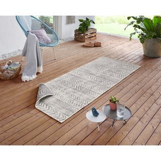 Sivo-krem vanjski tepih NORTHRUGS Biri, 80 x 350 cm