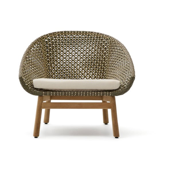 Zelena/u prirodnoj boji vrtna fotelja od masivnog drveta Olbia – Kave Home-image-4