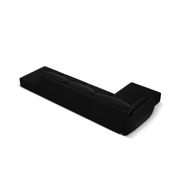 Crna baršunasti kutna garnitura (s lijevim kutom/s ležaljkom) Vanda – Mazzini Sofas-image-3