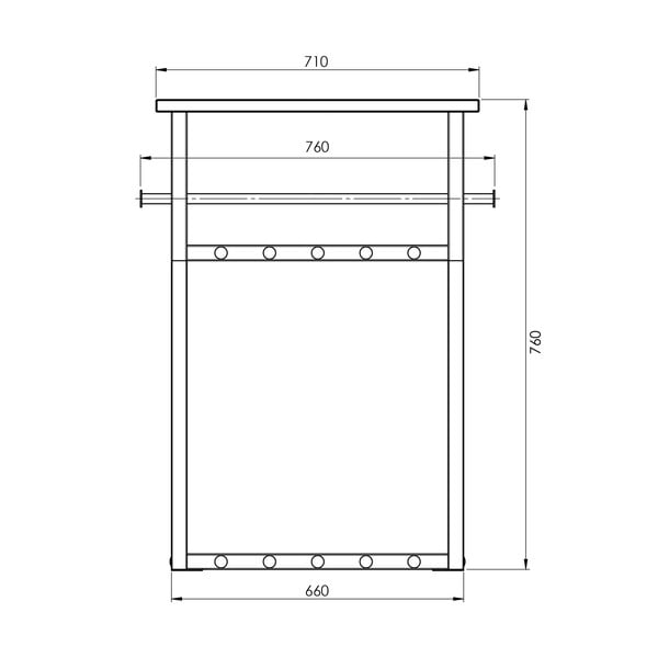 Bijela/u prirodnoj boji metalna zidna vješalica s policom 76 cm Rizzoli – Spinder Design-image-4