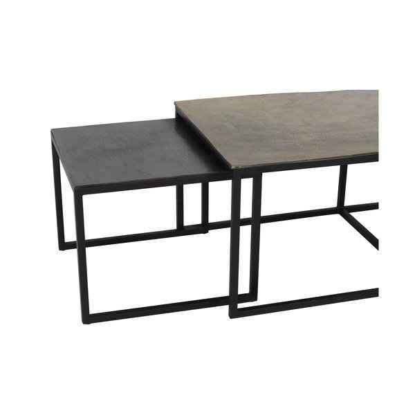 Crni/u brončanoj boji metalni stolići za kavu u setu 3 kom 50x120 cm Kumalu – Light & Living-image-2