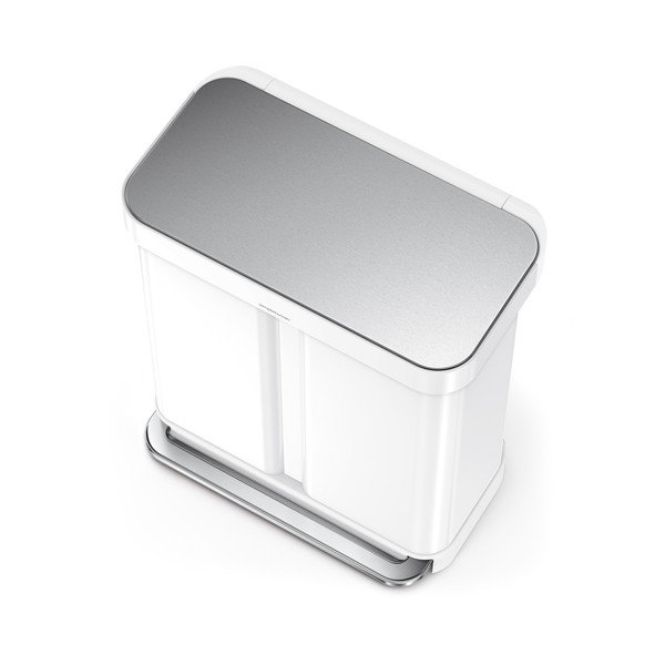 Bijela željezna kanta za smeće 34+24 l za odvojeni otpad/s pedalom Dual – simplehuman-image-2