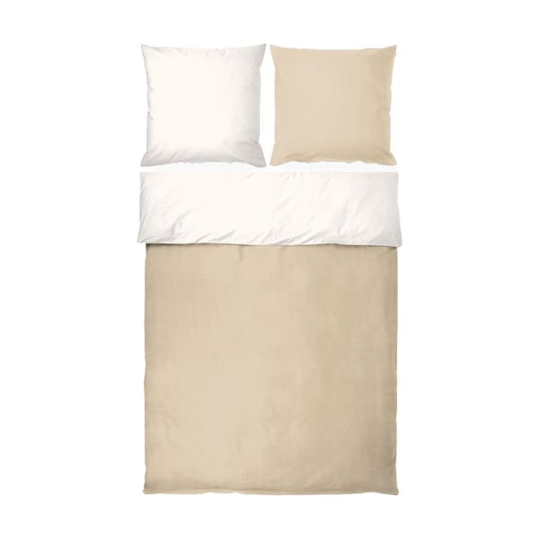 Bijela/bež posteljina za krevet za jednu osobu/za produženi krevet od pamučnog perkala 140x220 cm Shades – Mette Ditmer Denmark