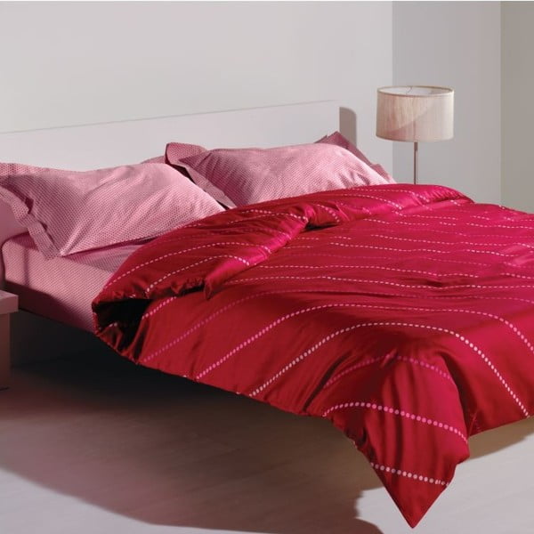 Komplet posteljine i plahti Spotty Pink, 160x220 cm