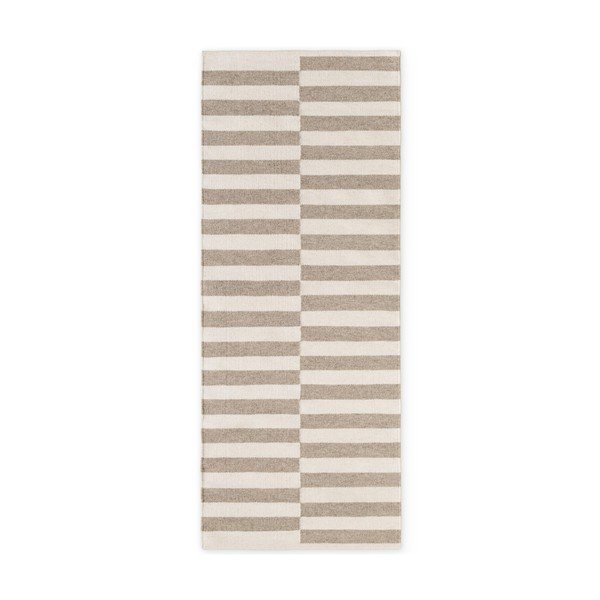 Bijela/siva obostrana/ručno rađena vunena staza 80x200 cm Vika – Hanse Home