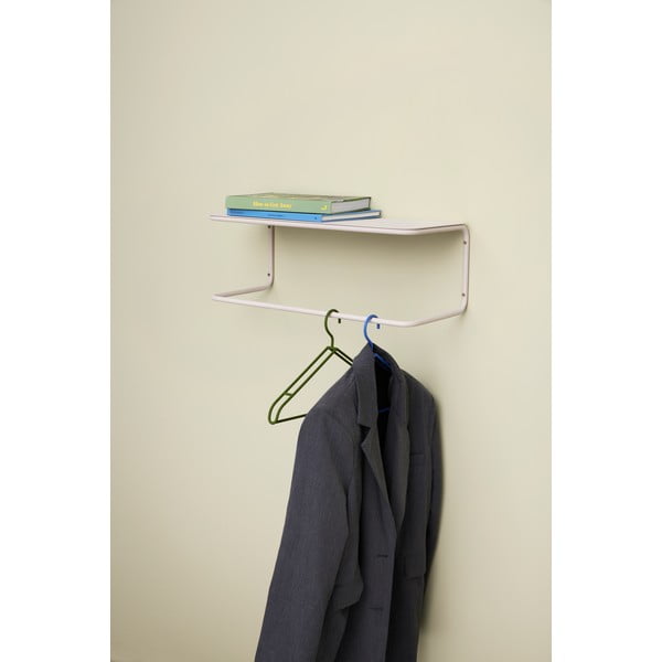 Bijela metalna zidna vješalica s policom Welcome – Hübsch-image-1