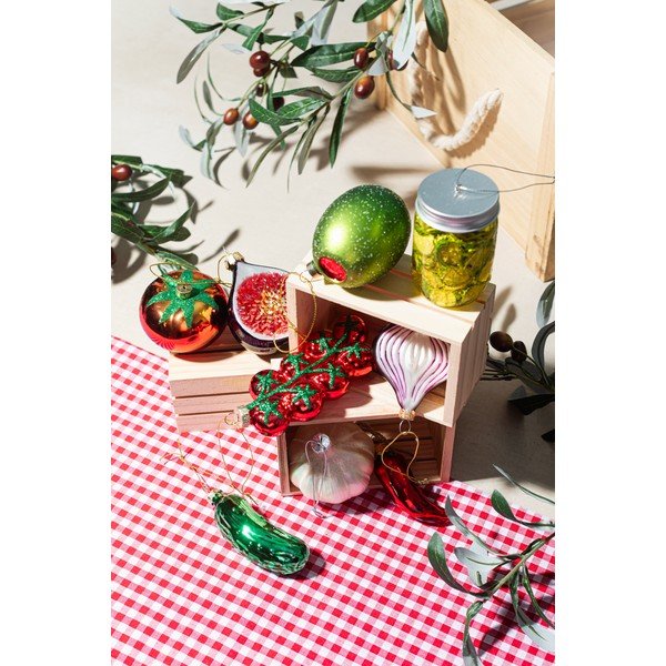 Stakleni ukas za božićno drvce 7 cm Olive – Sass & Belle-image-3