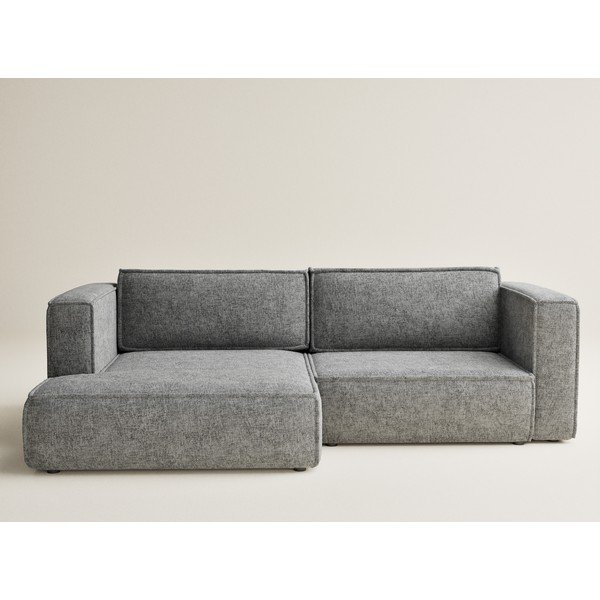 Siva sklopiva/s prostorom za odlaganje kutna garnitura od šenila (s lijevim kutom/s ležaljkom) Velto – Maison de Rêve-image-2