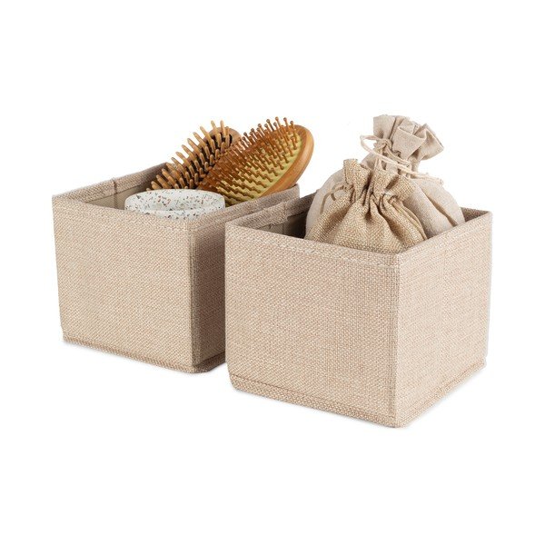 Bež tekstilne kutije za pohranu u setu  2 kom 14x12x12 cm Sandy – Compactor-image-3
