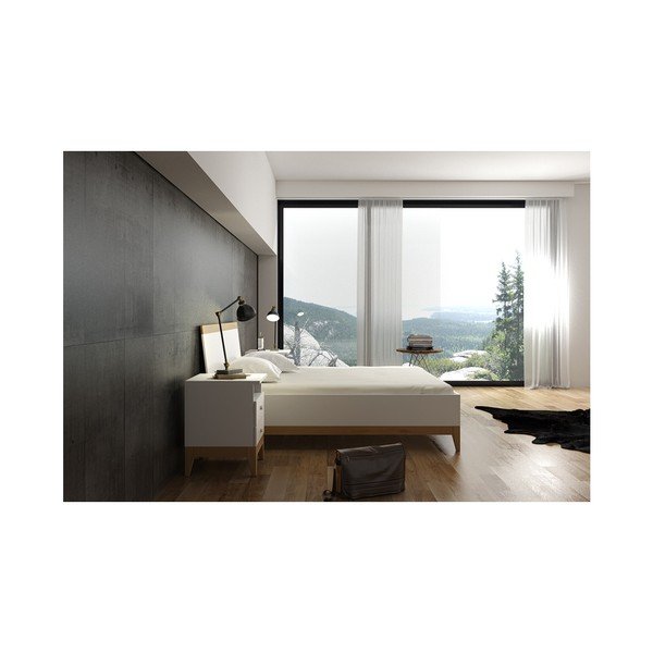 Bračni krevet od punog borovog drveta SKANDICA Visoki krevet Livia, 160 x 200 cm-image-2