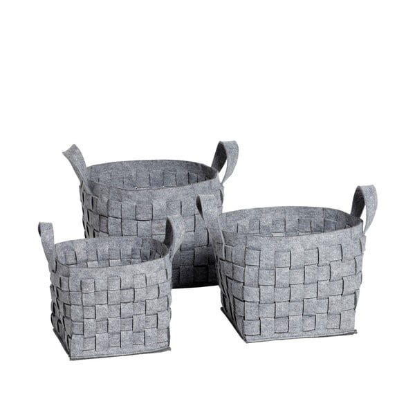 Set košara od filca, siva