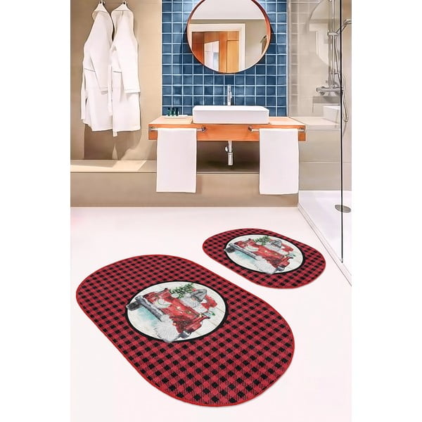 Crvene/crne kupaonske prostirke u setu 2 kom 60x100 cm Full Ride – Mila Home-image-2