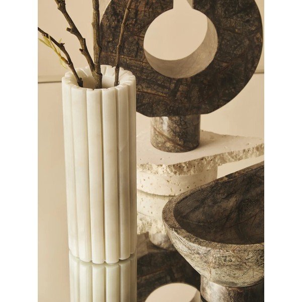 Bijela mramorna vaza (visina 20 cm) Savio – Premier Housewares-image-1