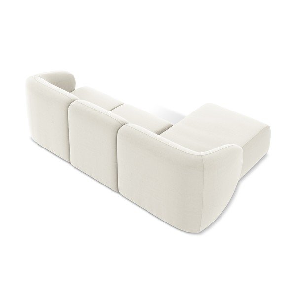 Bež baršunasti kutna garnitura (s lijevim kutom/s ležaljkom) Lani – Makamii-image-3