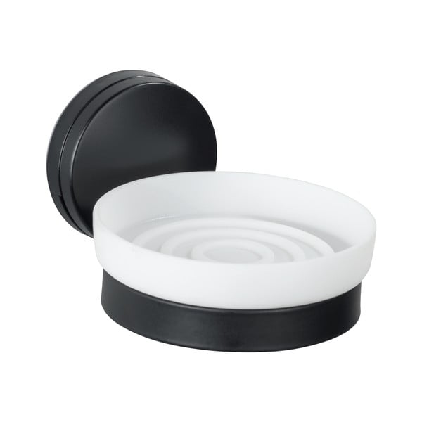 Crno-bijela zidna posuda za sapun Wenko Static-Loc®Plus