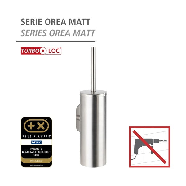Samoljepljiva WC četka od nehrđajućeg čelika u mat srebrnoj boji Orea – Wenko-image-4