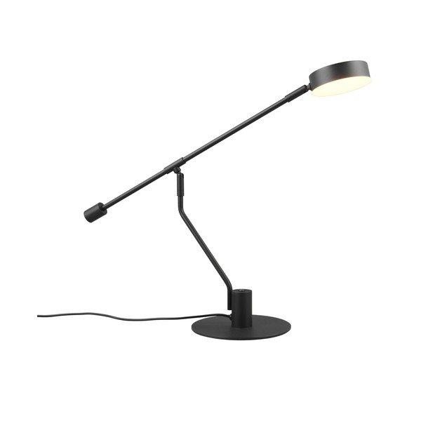 Mat crna LED stolna lampa sa savitljivom konstrukcijom (visina 64 cm) Manduro – Trio